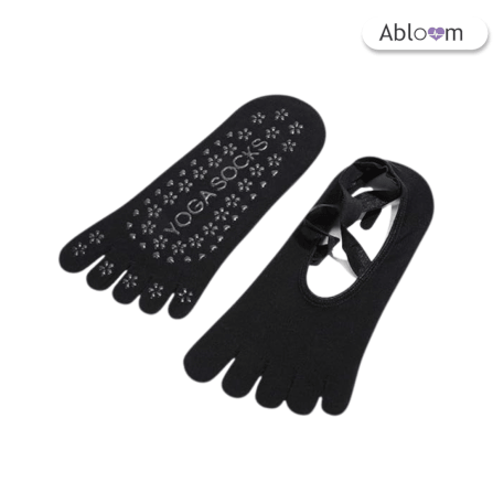 ถุงเท้าโยคะแยกนิ้ว แบบปิดนิ้วเท้า ABLOOM 0210030004019_สีดำ_2